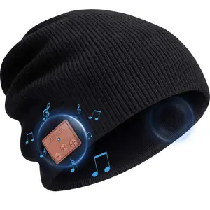 Bluetooth Beanie Hat Bluetooth V5.2 Beanie Headphones Built-in Stereo Speakers and Micrphones Gifts Beanie Hats with headphones