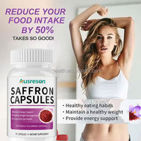 Capsules d'extrait de graines de safran bio végétaliennes OEM – Prix et marque privée – Complément énergétique et améliorant l'humeur – Capsules de safran pour stimuler le métabolisme