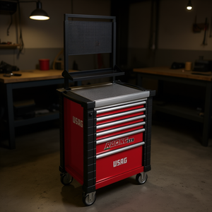 Usag <b>Tool</b> Cabinet 519 Act11 Red <b>Rolling</b> With Drawers And Top Shelf - Product Image 3