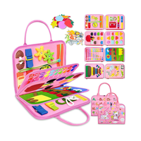 Tableau d'activités Montessori en feutre licorne rose à prix d'usine pour tout-petits, livre silencieux pour bébés, cadeau d'anniversaire pour enfants