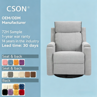 360 °   Fauteuil de relaxation pivotant, fauteuil de bureau, gris clair, inclinable manuel, personnalisable