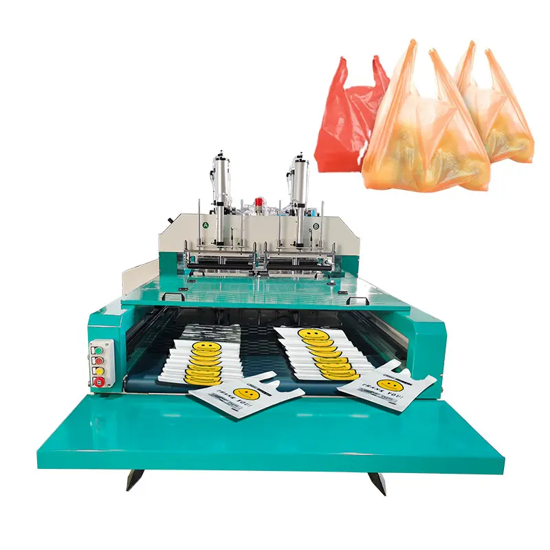 Nuova macchina per la formatura di sacchetti di immondizia in plastica riciclata automatica PLA biodegradabile PE shopping t-shirt gilet borsa che fa macchina