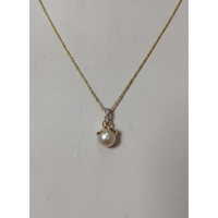 Collar con Colgante de Perlas en Cadena Trenzada de Oro de 18 Quilates, Moderno, para Boda, Compromiso, Aniversario