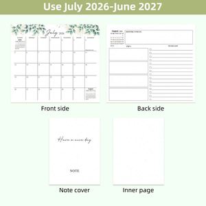ปฏิทินตั้งโต๊ะลายดอกไม้ปี 2026 พร้อมสมุดบันทึกประจำเดือน กระดาษโน้ตแบบมีกาวในตัว แบบเข้าเล่มสันห่วง เหมาะสำหรับใช้ในสำนักงาน บ้าน หรือเป็นของขวัญ - Product Image 2