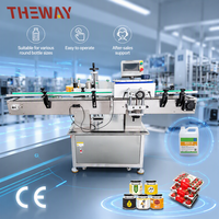 Machine d'étiquetage automatique professionnelle de bouteilles rondes de type rouleau, contrôlée par PLC, pour ligne de production