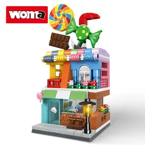 WOMA 홈 장식 도시 대도시 사탕 가게 작은 빌딩 블록 장난감 Diy 벽돌 플라스틱 40 유니섹스 ABS 블록 세트 1 세트 CN;GUA