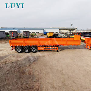 Semi-<span class=keywords><strong>remorque</strong></span> à panneaux latéraux 3 axes avec prix extrêmement réduit pour le transport de marchandises en vrac, semi-<span class=keywords><strong>remorque</strong></span> à panneaux latéraux orange - Product Image 3