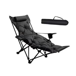 Modern Customizable Folding Recliner Lunch Rest <b>Bed</b> Four-gear Arm Thickened Metal Legs Free Installation Outdoor Beach Chair - Product Image 1