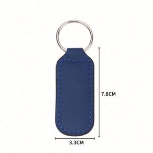 <b>Custom</b> PU Leather Keychain with Laser Engraved Logo, Blank Promotional <b>Key</b> Ring for Corporate Gifts and Advertising Giveaways - Product Image 4