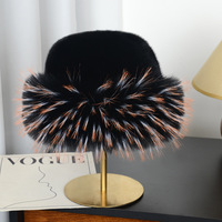 Gorro de esquí tipo cúpula con ribete de felpa, moderno, cálido, para ciclismo, a prueba de frío, gorro de piel para exteriores