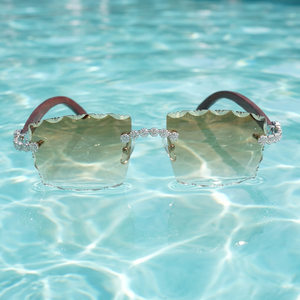 Lunettes de soleil sans monture à effet diamant UV400 légères de haute qualité unisexe pour la randonnée, la plage et les activités de plein air - Product Image 1