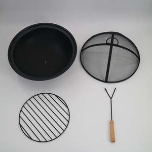 Brasero de Jardín para Patio Exterior con Pantalla Antichispas, Parrilla para Leña, Brasero Redondo de Hormigón para Leña y Carbón - Product Image 5