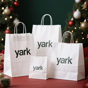 Custom Printed High-quality Thick Kraft Bag Take Away Paper Bag Recyclable Shopping Paper Bag With <b>Ribbon</b> Handle - Product Image 3