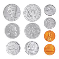 Pièces de monnaie personnalisées en plastique doré doré et argenté Pièces de monnaie au trésor électrolytique de pirate pour cadeaux de fête ou souvenirs