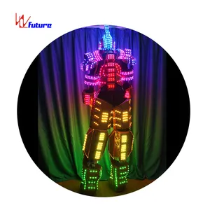 Gelecek Rave giyim yanıp sönen LED kostüm işık LED Robot takım elbise RGB 1 parça özelleştirilmiş yetişkinler için setleri performans Unisex