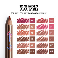 Pensil Lip Liner Tahan Air, Anti Keringat, Vegan, Tahan Lama, Matte Halus, Pigmentasi Tinggi, 12 Warna, Private Label, Terbaik