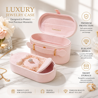 Boîte de rangement pour bijoux avec logo personnalisé, boîte à bijoux de voyage de luxe avec intérieur en velours doux et organisateur multi-compartiments
