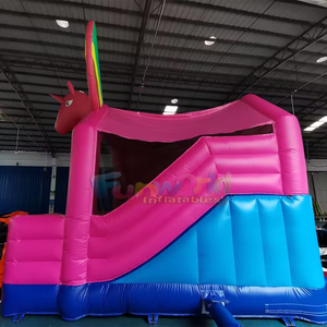 Château gonflable licorne de qualité commerciale pour enfants, avec toboggan, pour fêtes en plein air - Product Image 2