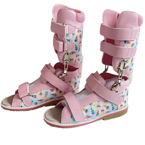 Zapatos ortopédicos médicos hechos en China para niños, equipo <span class=keywords><strong>de</strong></span> rehabilitación ortopédico <span class=keywords><strong>de</strong></span> suela dura <span class=keywords><strong>de</strong></span> cuero rojo, zapatos correctivos - Product Image 1