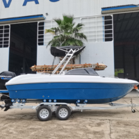 Fibre de verre 20ft Loisirs Sport Vitesse Bateau Longueur 6.2m Yachts de pêche avec moteur hors-bord