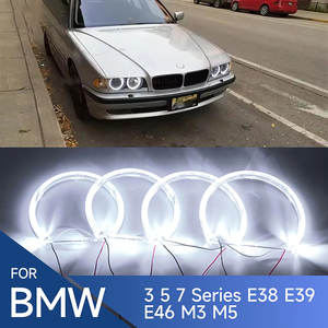 131mm 146mm LED yeux pour <span class=keywords><strong>BMW</strong></span> 3 5 <span class=keywords><strong>7</strong></span> série E46 <span class=keywords><strong>E39</strong></span> E36 E38 voiture Halo lumières Auto accessoires Tuning bricolage lumière diurne - Product Image 3