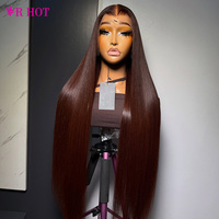 Perruques de cheveux humains bruts lisses couleur marron, pré-épilées, avec dentelle frontale HD naturelle, perruques frontales en dentelle HD 13x4 13x6 pour femmes