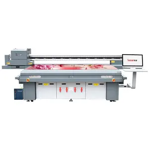 Locor Factory Ricoh Gen5/Gen6 industriale 2.5*1.3m 3m * 2m grande formato uv flatbed stampa macchina da stampa in vetro acrilico trasparente