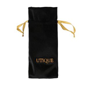 Pochette en velours noir personnalisée pour montres, logo inclus, sac cadeau haut de gamme, pochette en velours à cordon pour bijoux - Product Image 3
