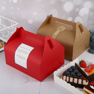 Packaging Paper Box Foldable Small Cupcakes Cake Boxes Food Grade Roll Cake Box Design With Handle
