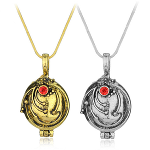 Collar con Medallón de Hierba Vervein de Elena <span class=keywords><strong>Gilbert</strong></span> de The Vampire Diaries, Medallón Abrible y Cerrable en Oro y Plata Vintage, Joyería para Fans, Venta al Por Mayor - Product Image 1