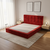 Lit pliant réglable facile à assembler avec cadre compressé, matelas souple, écologique, design moderne et transitoire pour chambre à coucher, taille King Size