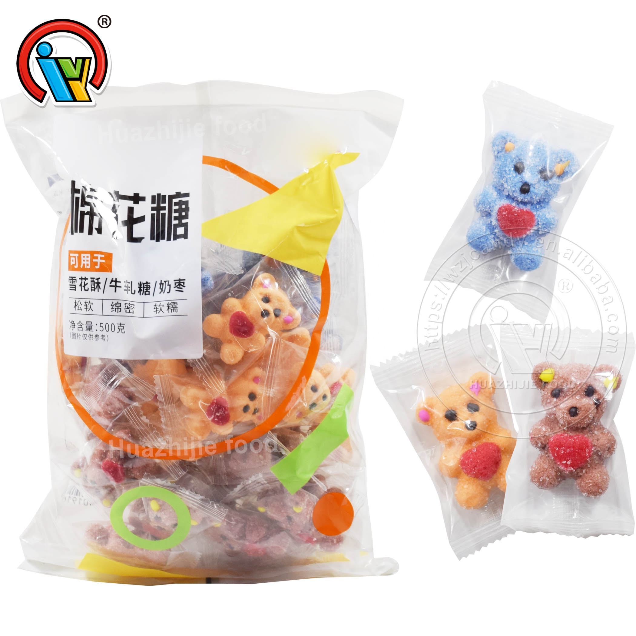 Оптовая продажа, вкусный Зефир, сладкая вата в форме медведя