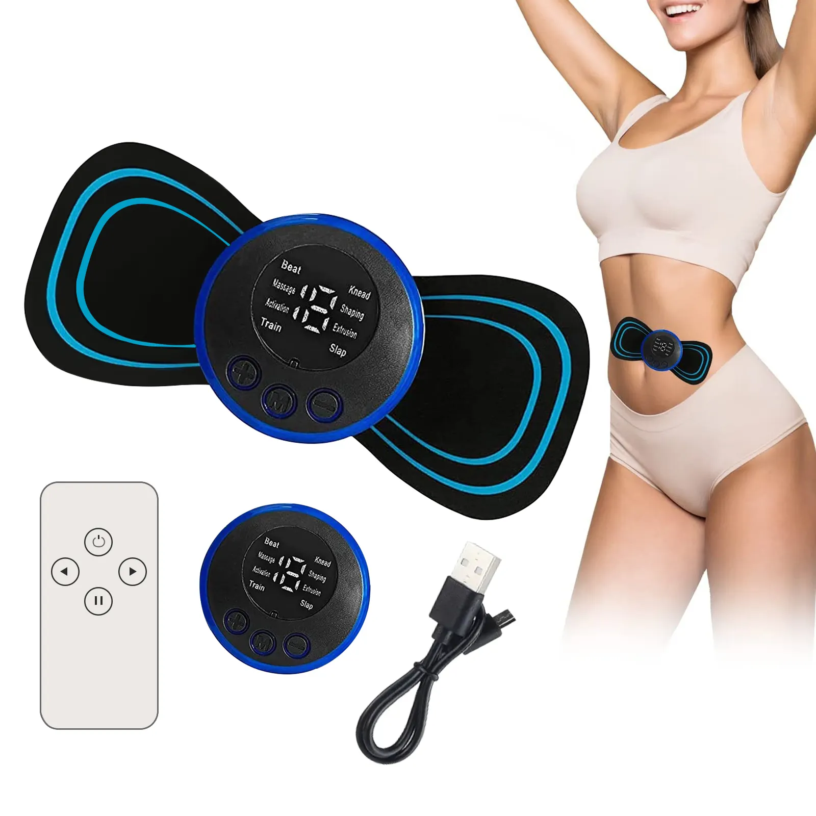 Caliente USB batería recargable alivio del dolor cuerpo estimulador muscular masaje Cervical pegatina Mini eléctrico EMS pulso masajeador de cuello