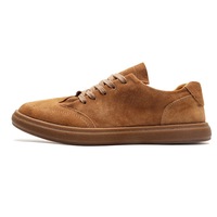 Chaussures décontractées de luxe pour hommes, en daim, avec doublure en mesh, style rétro, semelle en caoutchouc, bout ailé, confortables pour le bureau