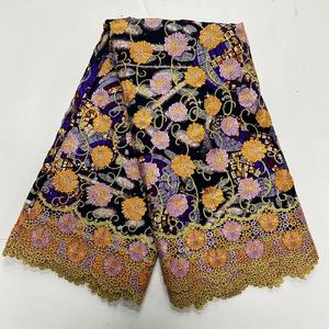 ผ้าลูกไม้แอฟริกันคอตตอนแกรนด์ 3 มิติ ลายปักแบบสวิส สำหรับชุดเดรสงานปาร์ตี้และงานแต่งงานสำหรับเด็กผู้หญิง - Product Image 2