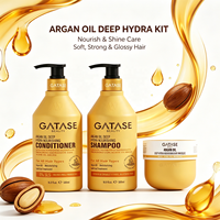Kit de Shampooing, Après-Shampooing et Masque Capillaire à l'Huile d'Argan pour Cheveux Frisés, Secs et Abîmés, Sans Sulfate, Vente en Gros OEM