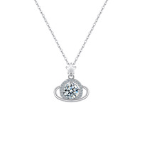 Charme de personnalité de haute qualité 1carat diamant 925 collier en argent Sterling planète pendentif bijoux fins pour femmes