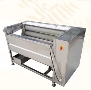 Commercial <b>Fruit</b> <b>Vegetable</b> Cleaner 304 Stainless Steel 220/380V Potato Ginger Carrot Onion Seafood Roller Brush Peeling <b>Machine</b> - Product Image 1