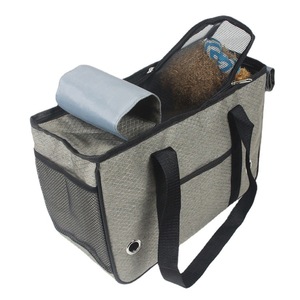 Enclosed Pet Carrier Portable Travel <b>Backpack</b> For <b>Cats</b> Dogs Double Roll Up Mesh Design Solid Color - Product Image 5
