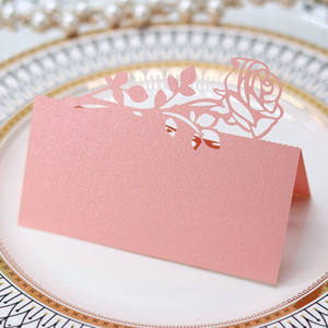 Tarjetas de Lugar Rectangulares Ecológicas con Corte Láser en Varios Colores, para Bodas, Día de la Madre, Fiestas, Recuerdos - Product Image 3