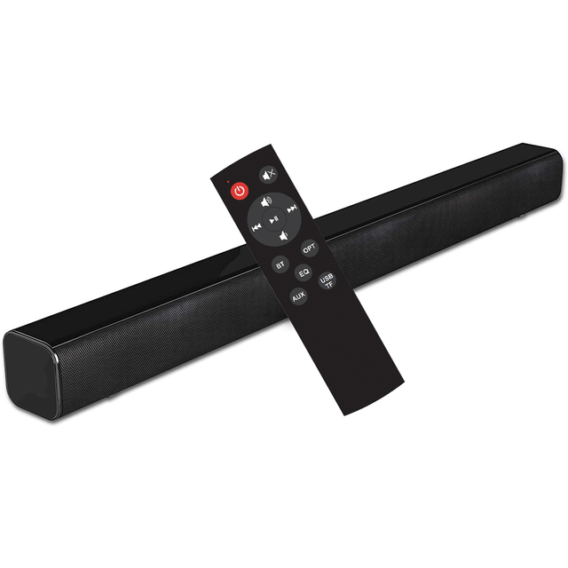 SAMTRONIC 4 Speaker Soundbar 40W Wireless BT V5.0 USB/ARC/AUX Wall Mountable 3D Stereo Sound Home Theater Gaming Multiple Plug