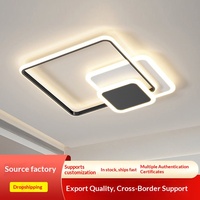 Lampu Plafon LED Nordic Minimalis Modern Mewah, Besi Akrilik, Remote Control, Pemasangan di Permukaan, untuk Kamar Tidur dan Kamar Anak