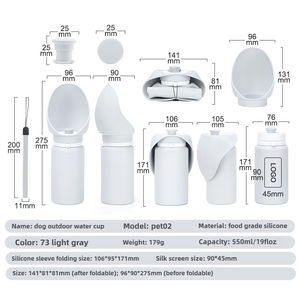 Forniture per animali domestici cane e gatto da viaggio in Silicone moderno solido pieghevole impermeabile pieghevole bottiglia portatile per passeggiate all'aperto - Product Image 6