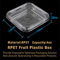 Boîte de rangement en blister personnalisée en matériaux recyclés RPET pour fruits, desserts et gâteaux, idéale pour les myrtilles, les tomates et les raisins