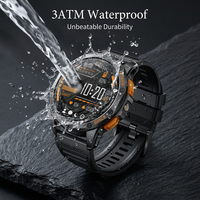 Montre connectée GPS 6 satellites K67 avec lampe torche LED, écran AMOLED 1,43 pouces toujours actif, montre connectée robuste