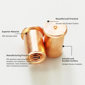 Support de soudage en aluminium OEM d'usine, goujon de soudage <span class=keywords><strong>CD</strong></span>, goujon de soudage, entretoise, écrou à manchon fileté interne à tête plate en cuivre - Product Image 6