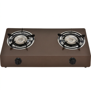Cuisinière à gaz portable à deux brûleurs avec panneau métallique, commande par bouton, allumage piézoélectrique, pour usage hôtelier, classe énergétique, avec fonction de coupure de flamme - Product Image 1