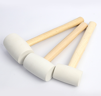Maillet souple sans trace, absorbant les chocs et anti-rayures, pour la pose de carreaux et de meubles DIY, avec manche en bois et tête en caoutchouc blanc