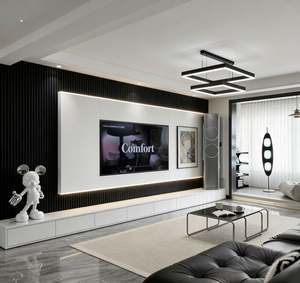 Mueble para TV BALOM Personalizado de 190 cm, Mueble para TV de Madera de Teca para Sala de Estar con 4 Puertas y 2 Cajones - Product Image 1