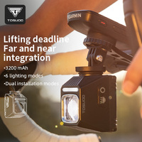 Phare avant de vélo TOSUOD professionnel à LED solaire, anti-éblouissement, à montage sous cadre, pour VTT et vélo de route, pour la conduite nocturne 6